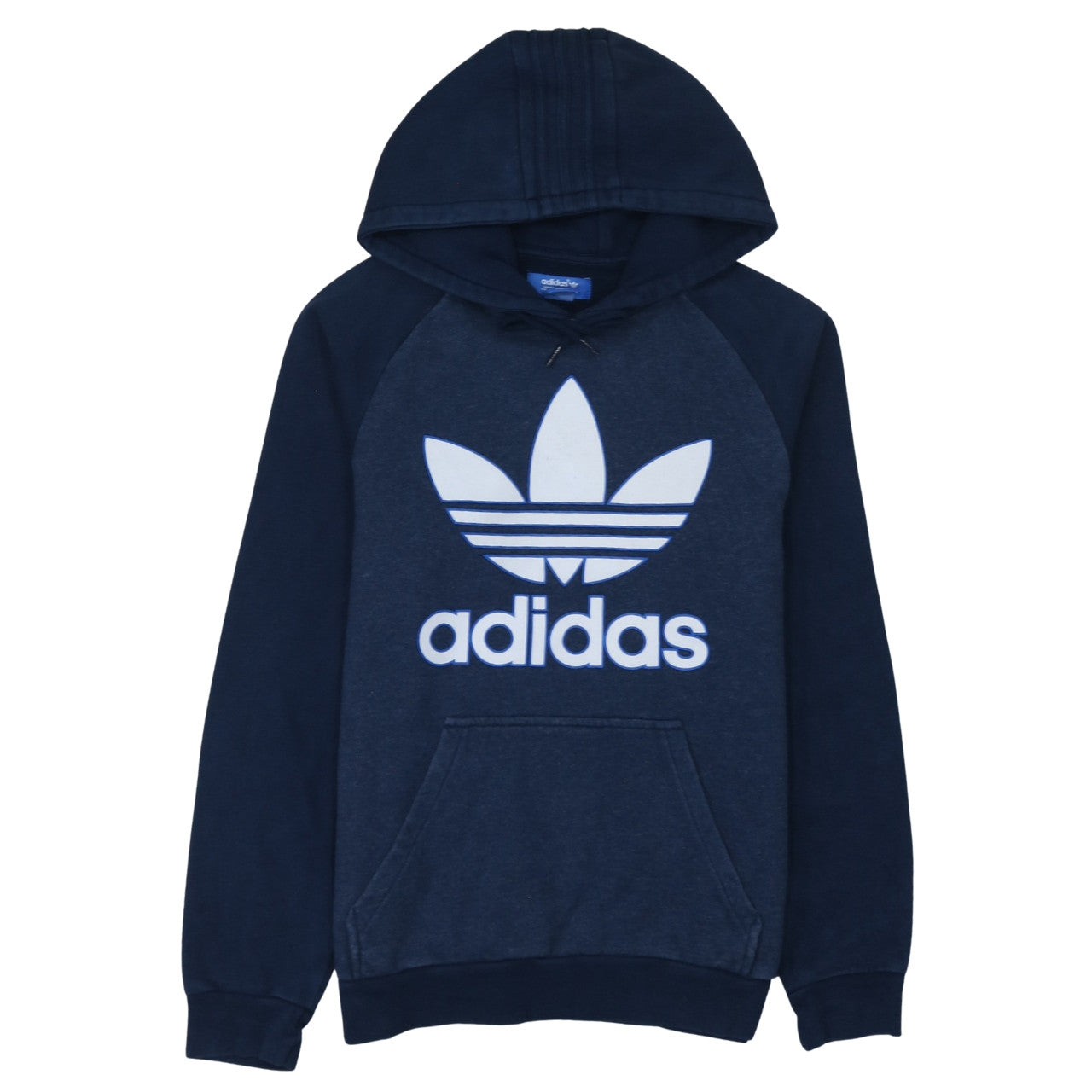 Adidas Men's Blue Pullover Hoodie Small Logo Fleece Sweatshirt