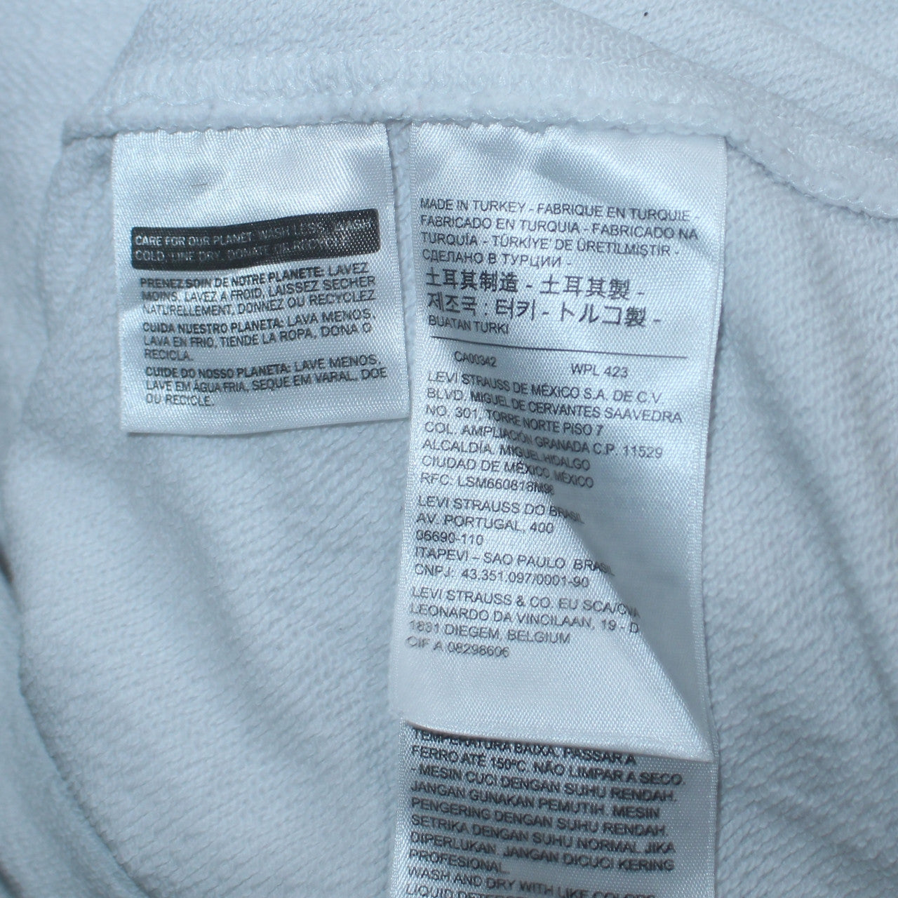 Levi's Men's White Relaxed Fit Crew Neck Logo Sweatshirt Size S