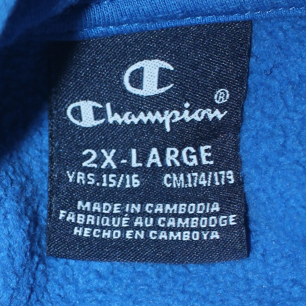 Champion Boys Blue Pullover Hoodie 15-16 Years Logo Graphic Fleece