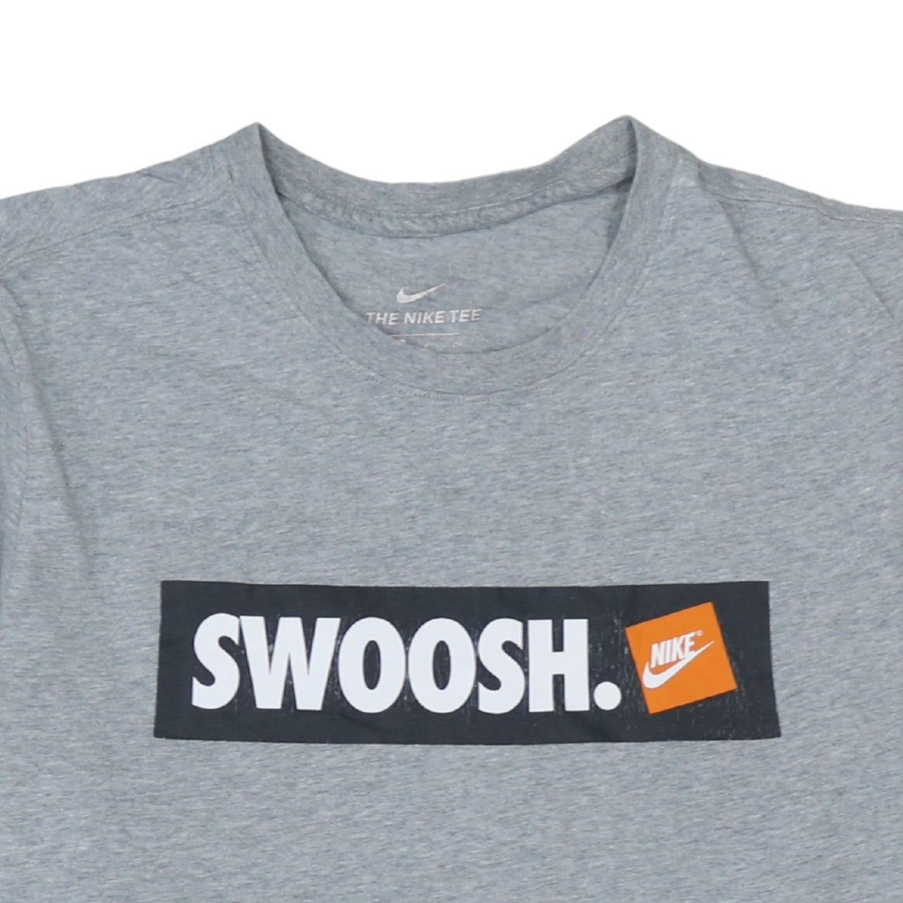 Nike Men's Grey Swoosh Logo Short Sleeve Cotton T-Shirt Size S