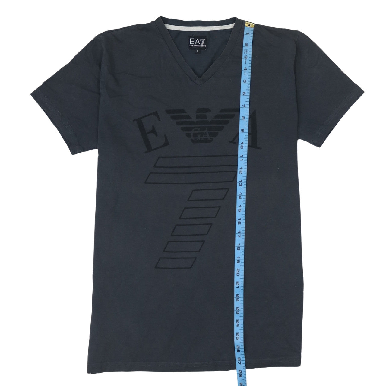 Emporio Armani EA7 Men's Black V-Neck Short Sleeve Cotton T-Shirt Size L