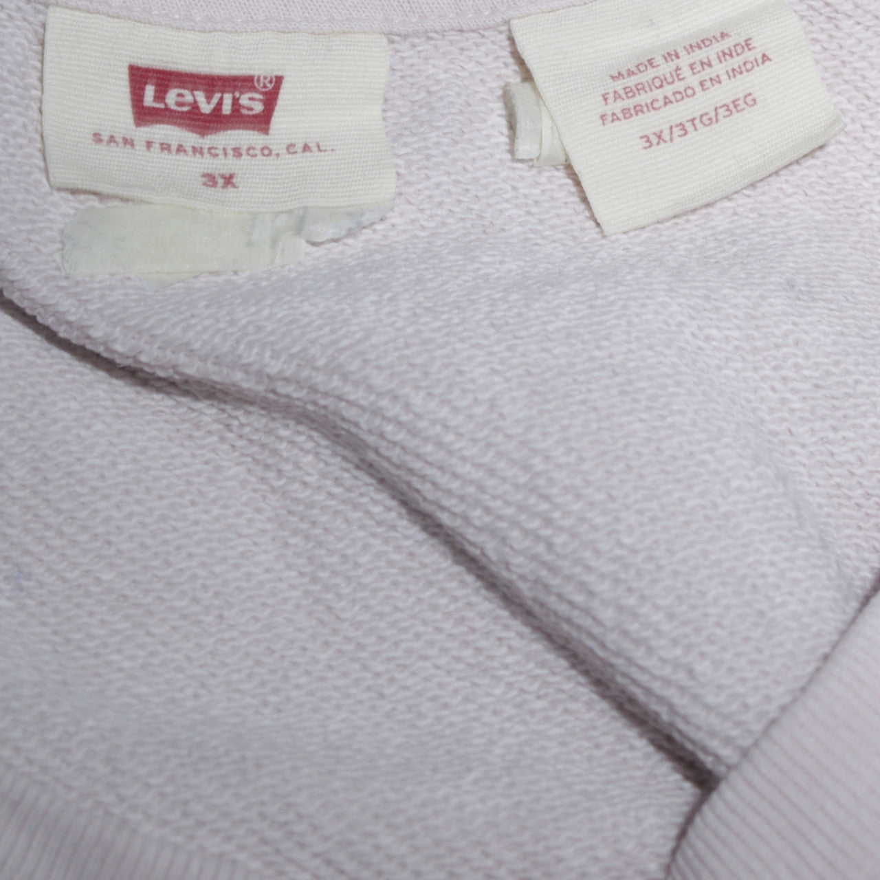 Levi's Women White Crew Neck Pullover Sweatshirt Size 3XL