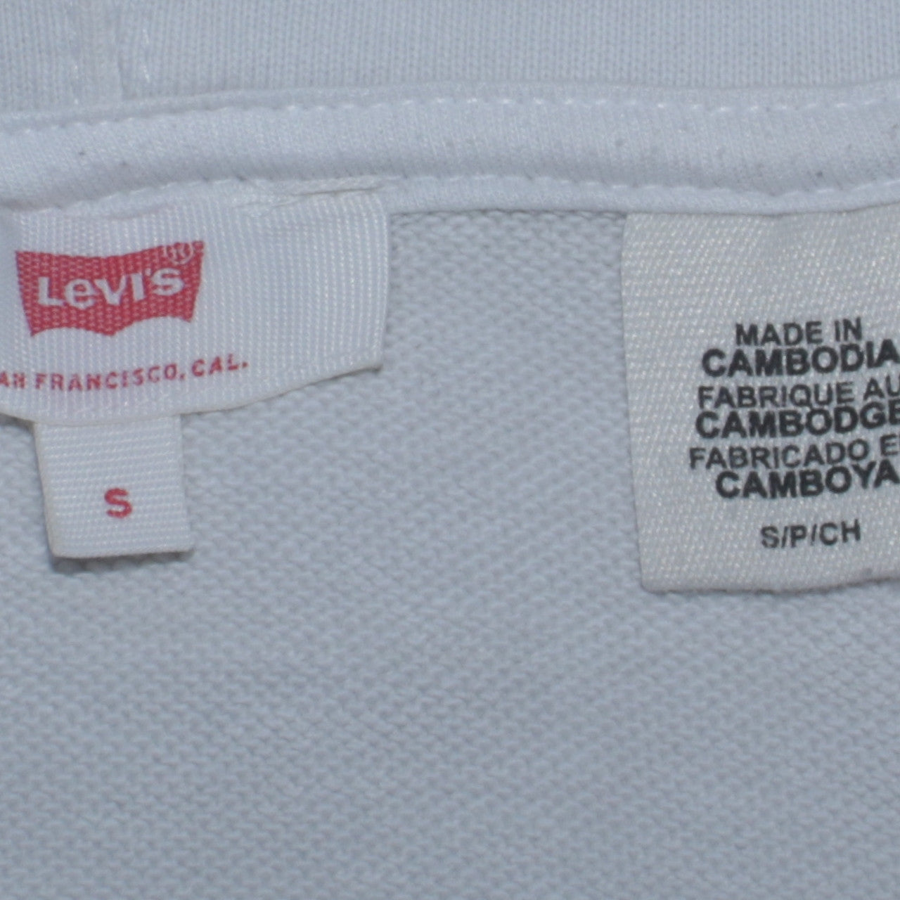 Levi's Men's White Pullover Logo Hoodie Size S Regular Fit
