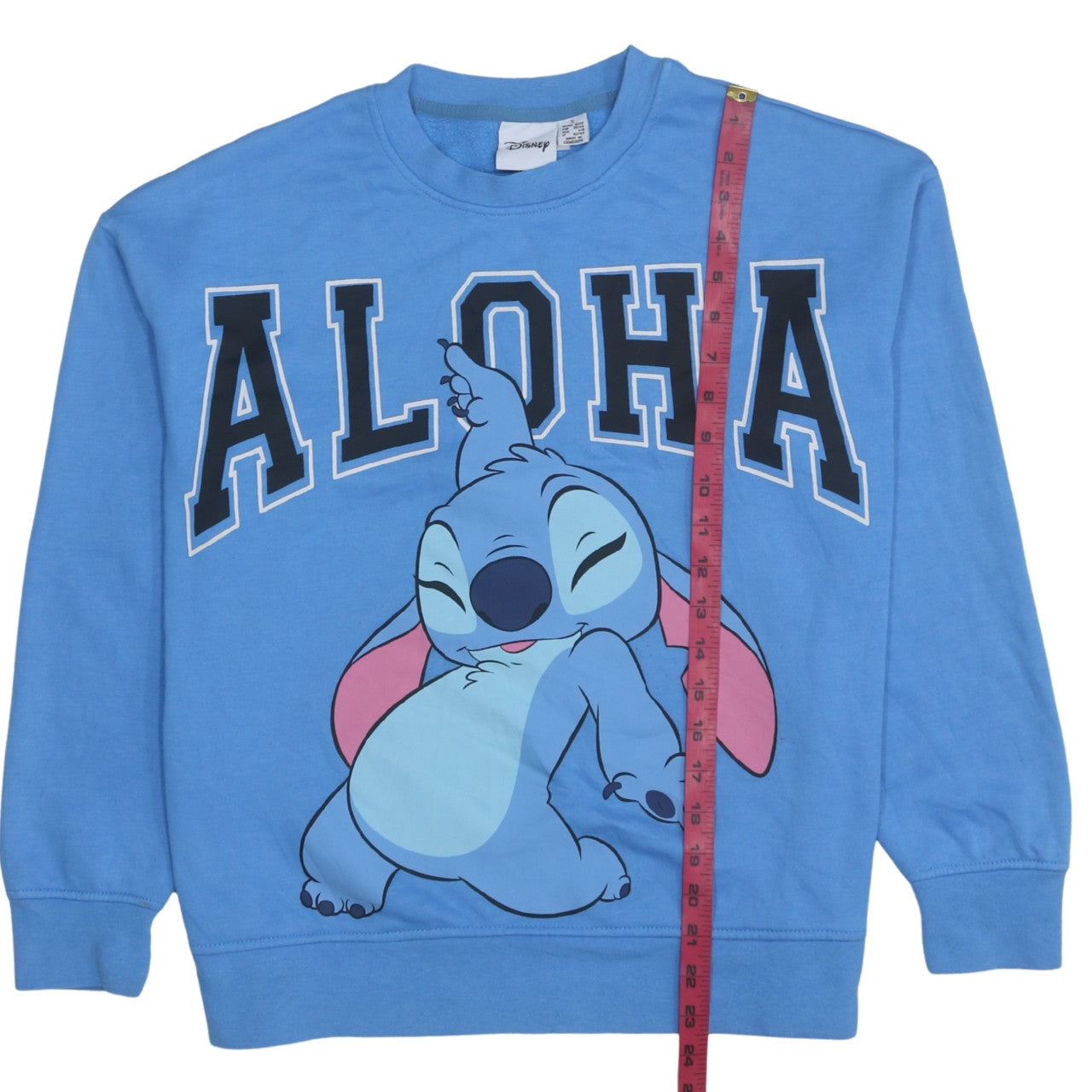 Disney Women Blue Stitch Aloha Pullover Sweatshirt Size S