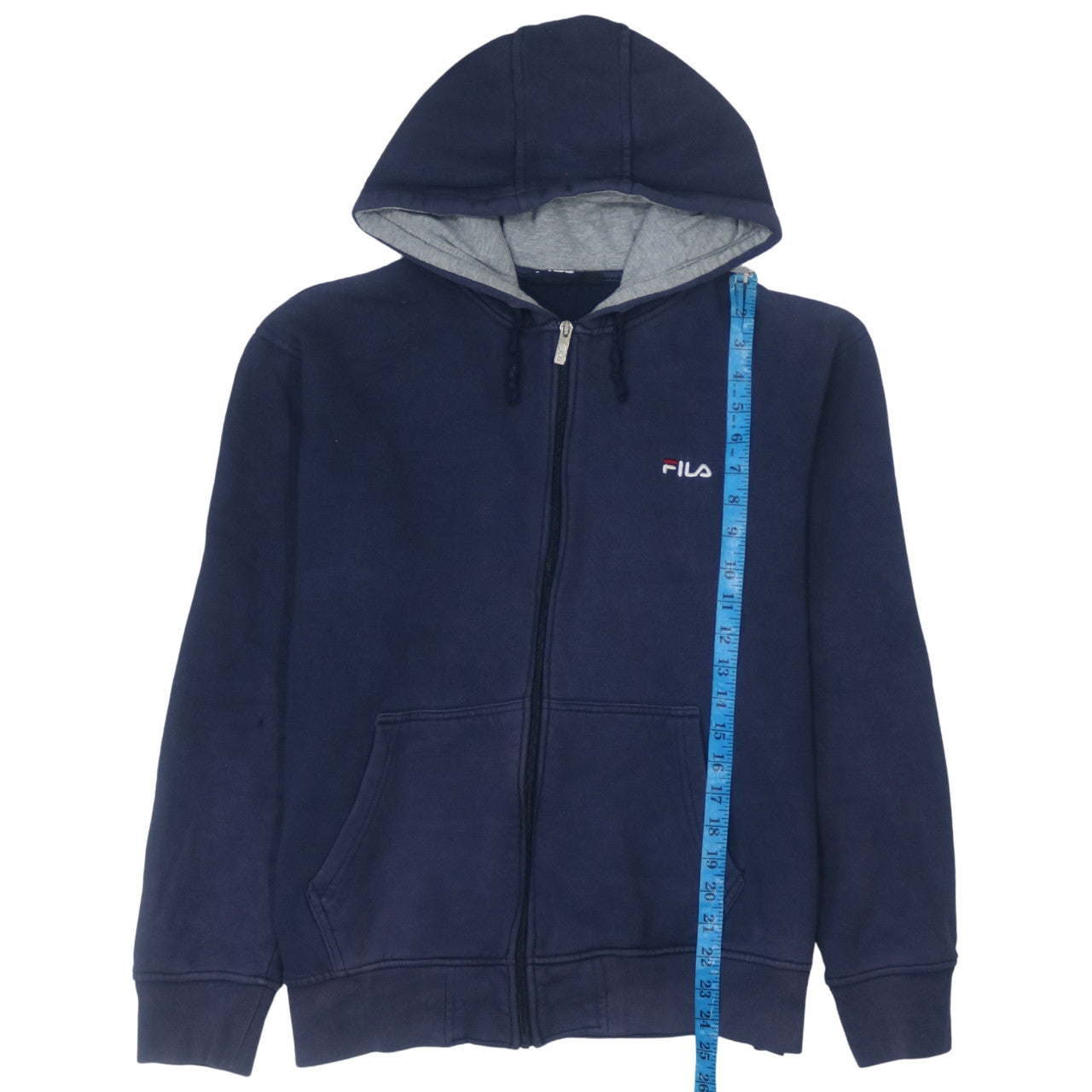 Fila Boys Blue XL Full Zip Hoodie Sweatshirt Cotton Blend Logo