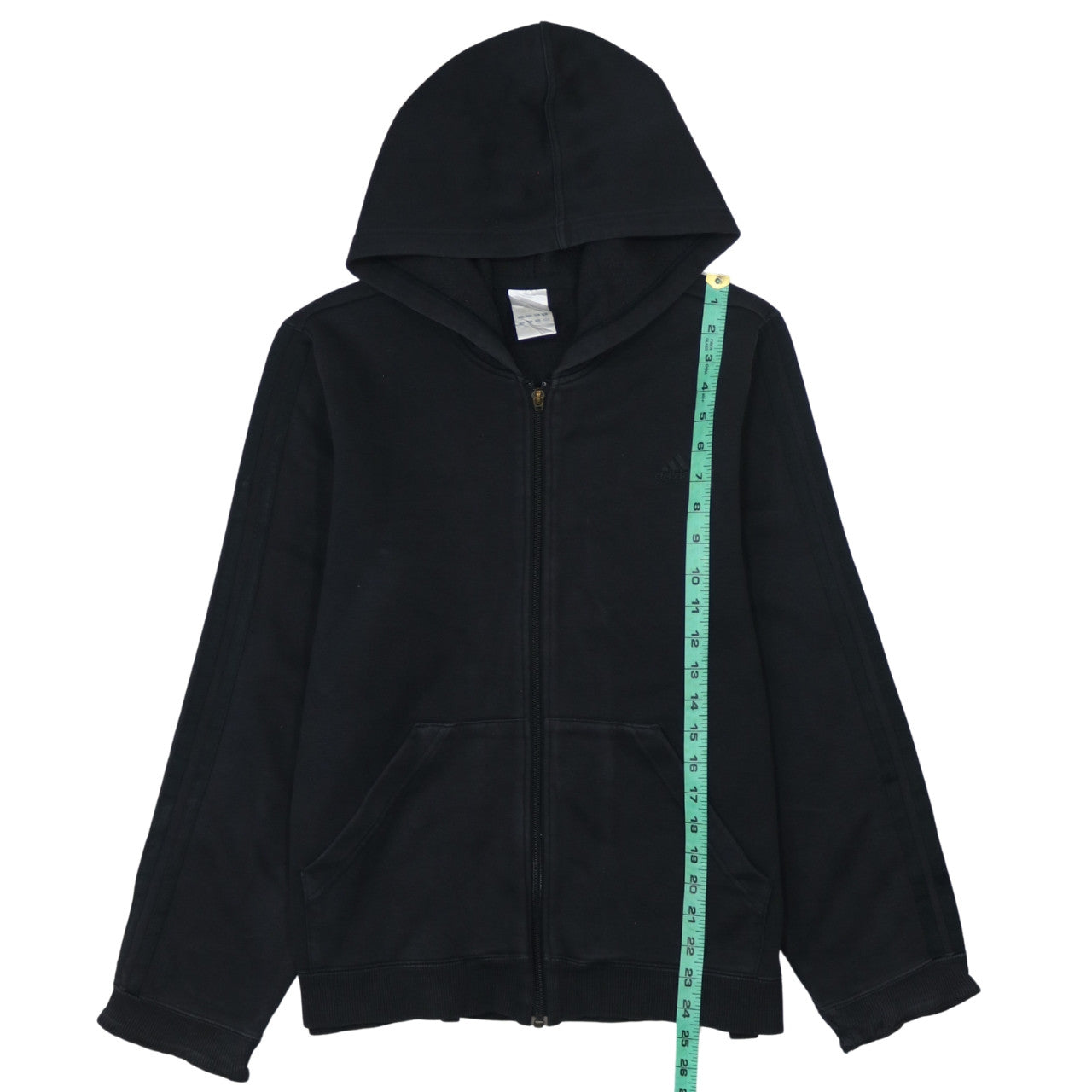 Adidas Women Black Full Zip Hoodie Cotton Blend Size M