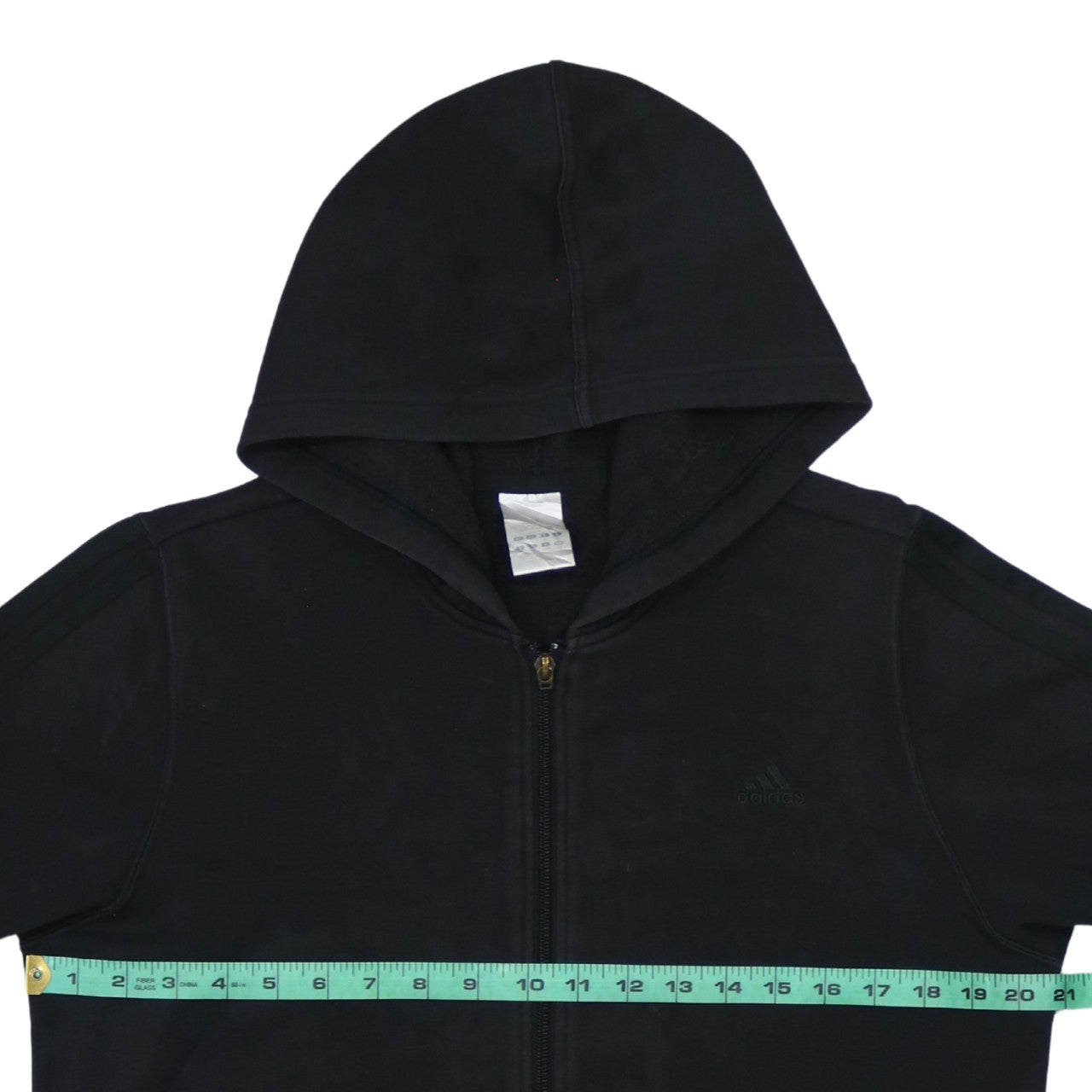 Adidas Women Black Full Zip Hoodie Cotton Blend Size M