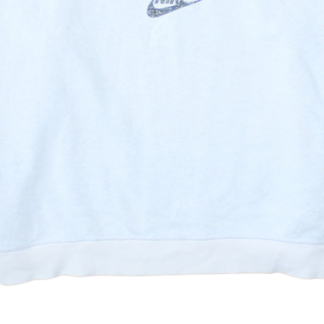 Nike Women's White Pullover Sweatshirt Medium Crew Neck Logo Cotton Blend