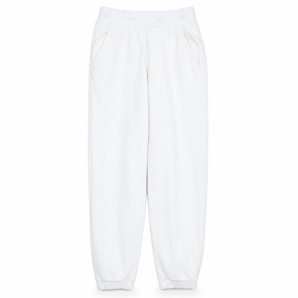 adidas Womens White Jogger Trousers Size 12 Fleece Cotton Blend