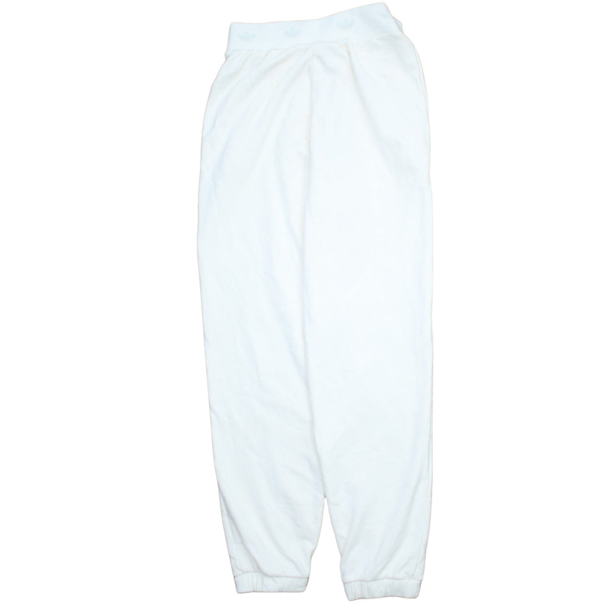 adidas Womens White Jogger Trousers Size 12 Fleece Cotton Blend