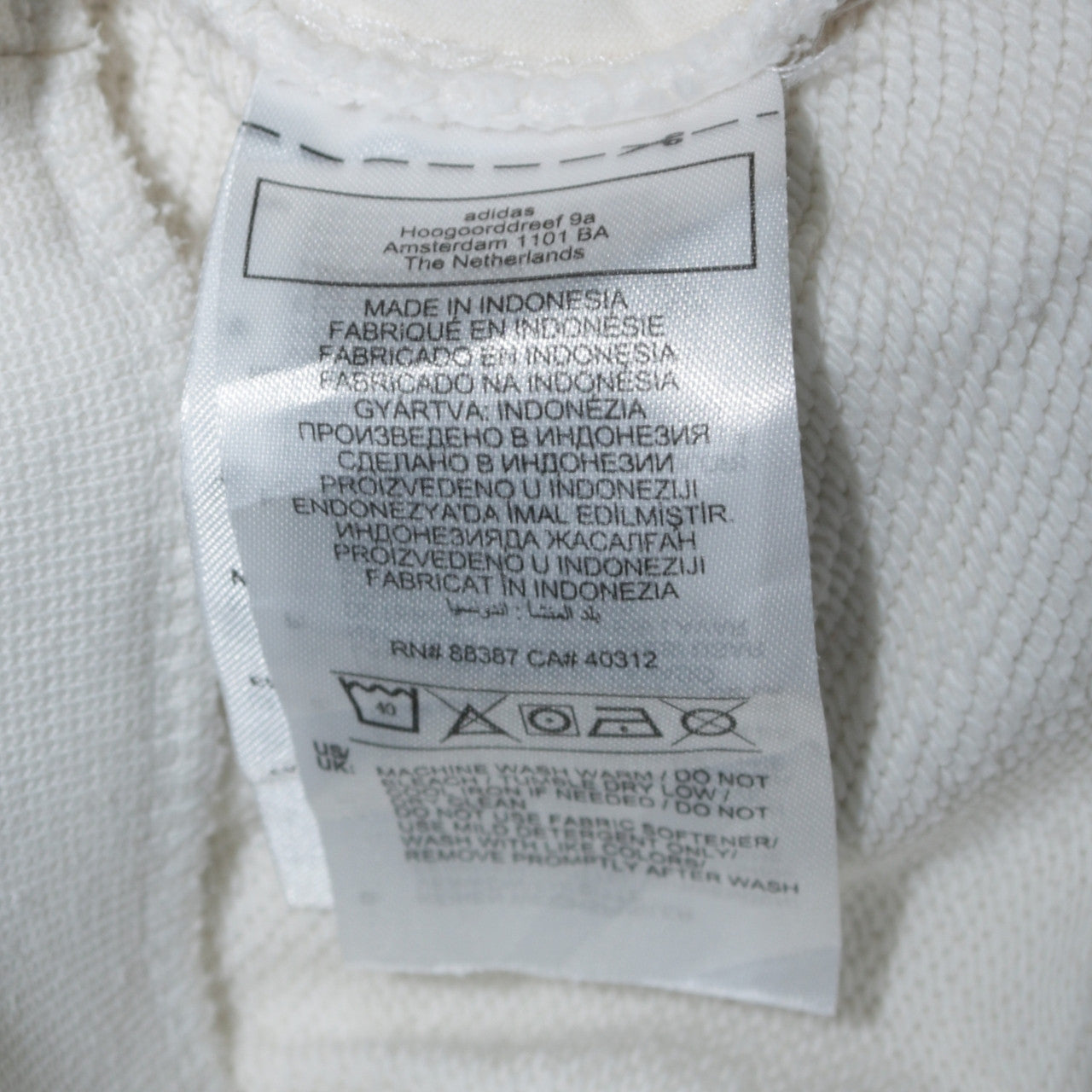 adidas Womens White Jogger Trousers Size 12 Fleece Cotton Blend