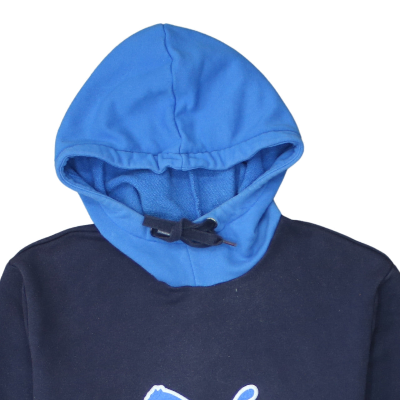 Puma Men Blue Pullover Hoodie Medium Logo Fleece Sweatshirt
