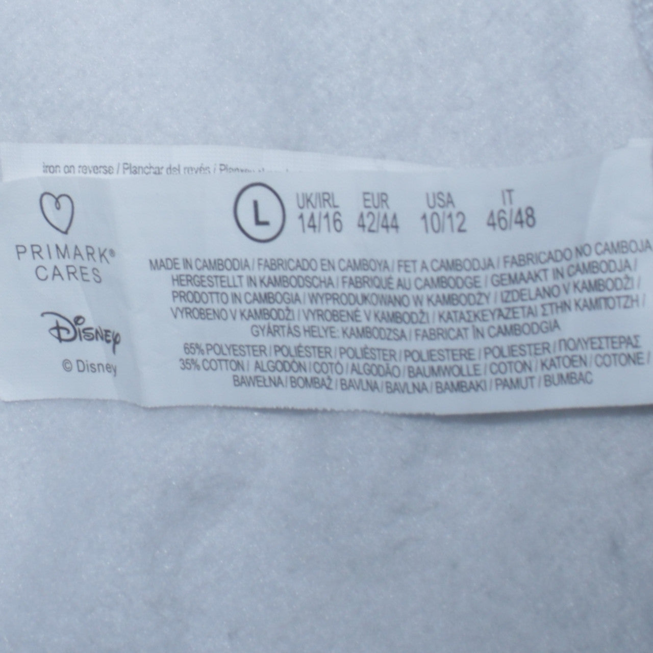 Disney Womens Grey Mickey Mouse Hoodie Size L 14/16 Primark Cares