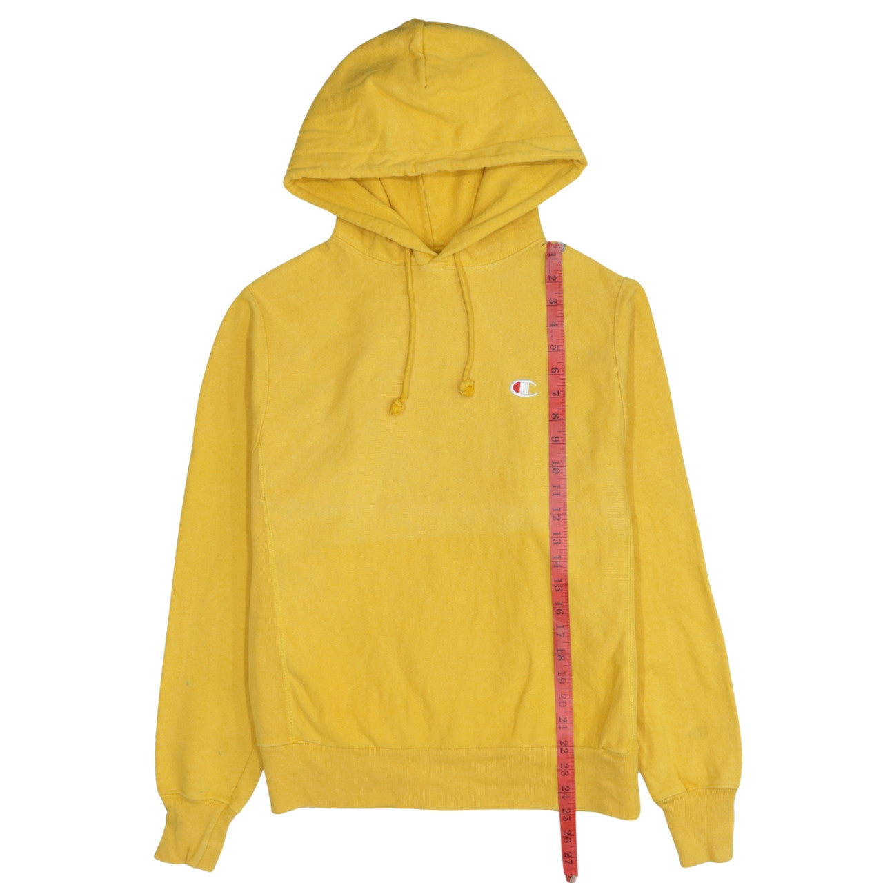 Champion Men’s Yellow Reverse Weave Pullover Hoodie Small