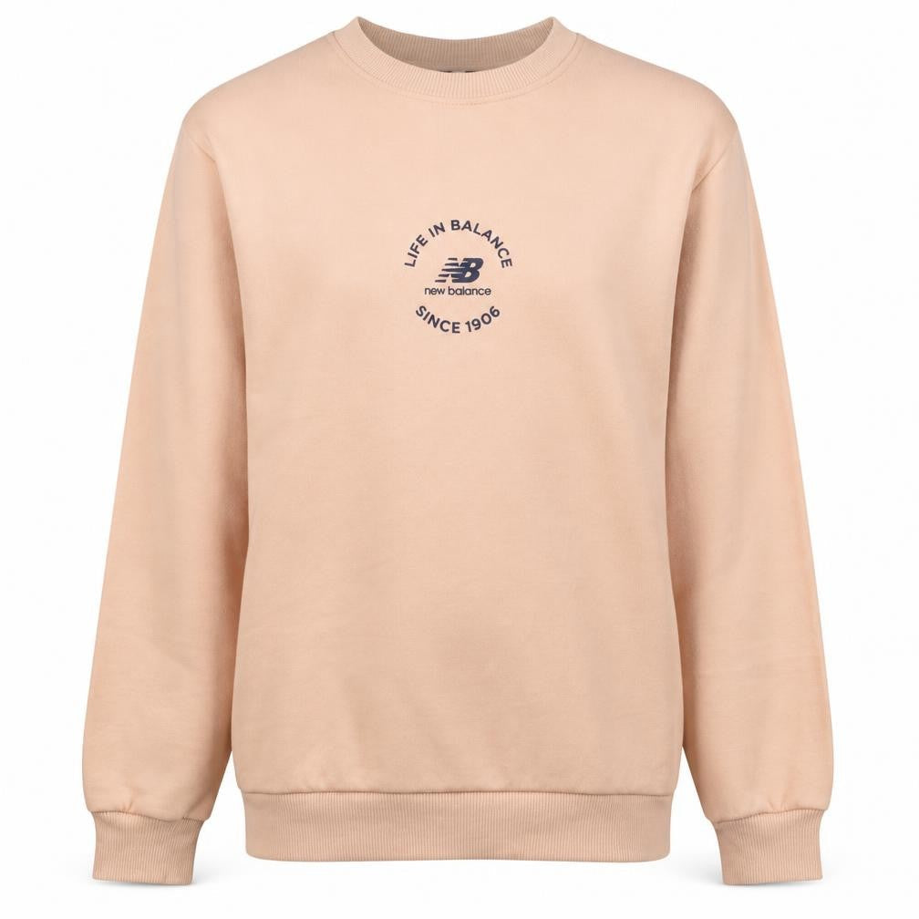 New Balance Men Beige Crew Neck Pullover Sweatshirt M