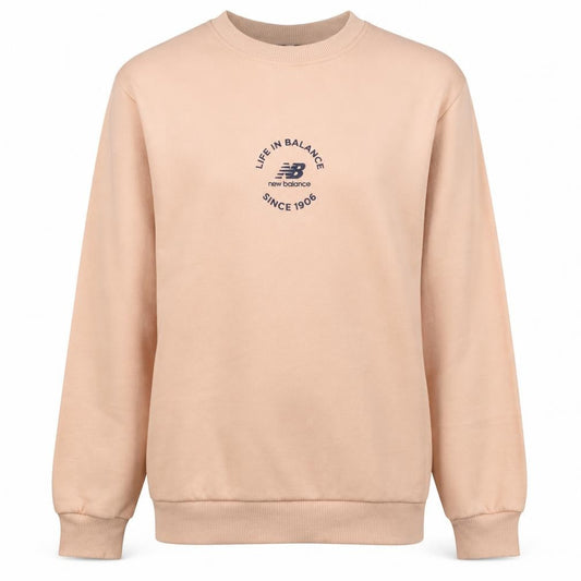 New Balance Men Beige Crew Neck Pullover Sweatshirt M