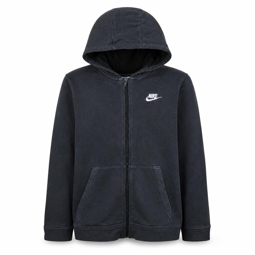 Nike Boys Black Full Zip Fleece Hoodie XL 158-170cm Lightweight Hooded Top