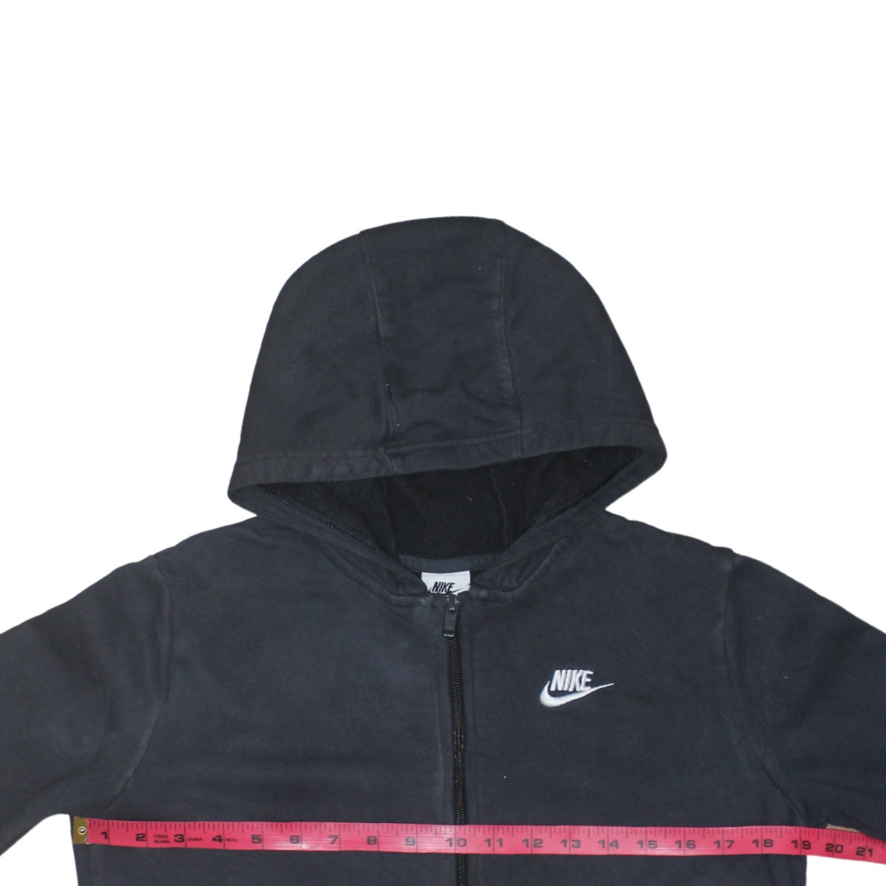 Nike Boys Black Full Zip Fleece Hoodie XL 158-170cm Lightweight Hooded Top