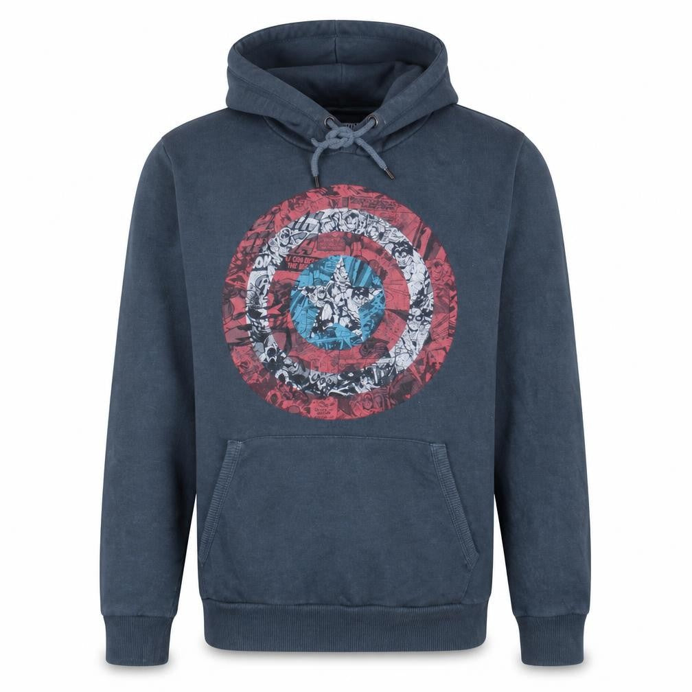 Marvel Next Men’s Blue Captain America Pullover Hoodie L Regular Fit