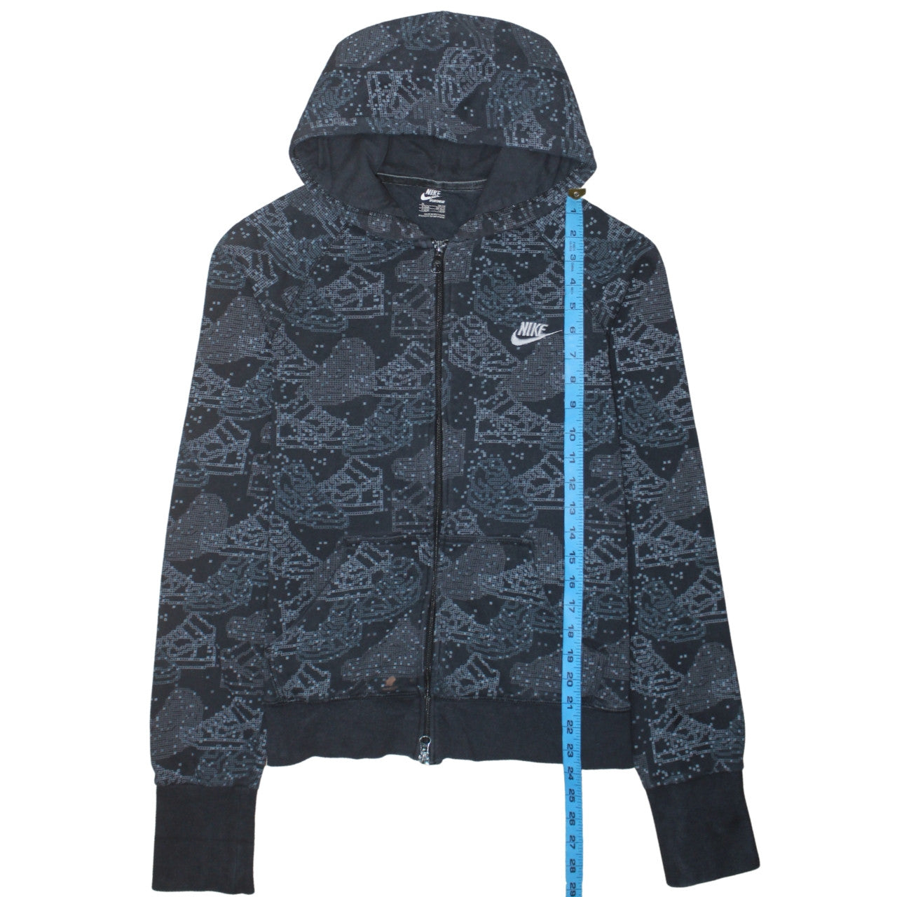 Nike Women's Black Full Zip Hoodie XL 16/18 Graphic Print Sportswear