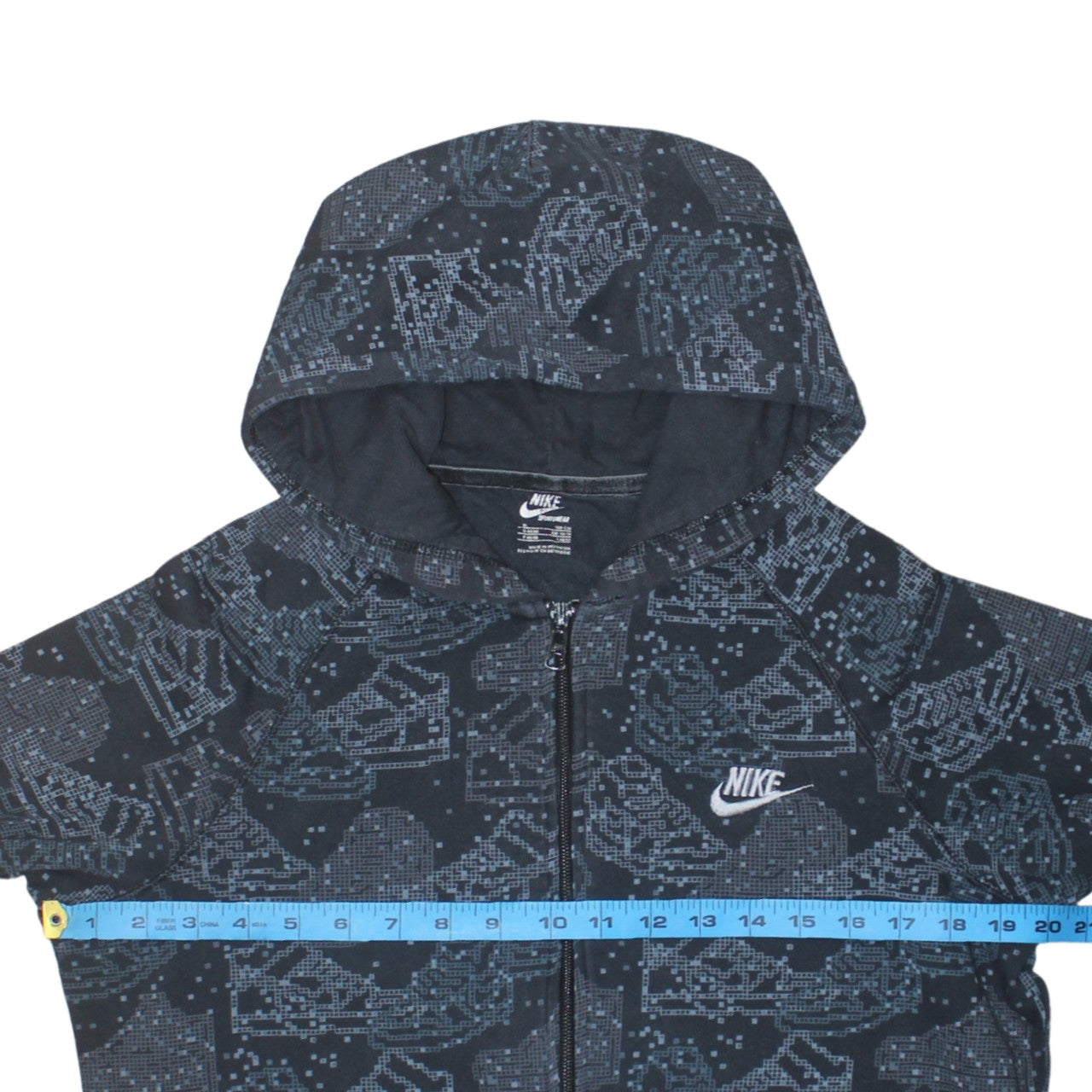 Nike Women's Black Full Zip Hoodie XL 16/18 Graphic Print Sportswear