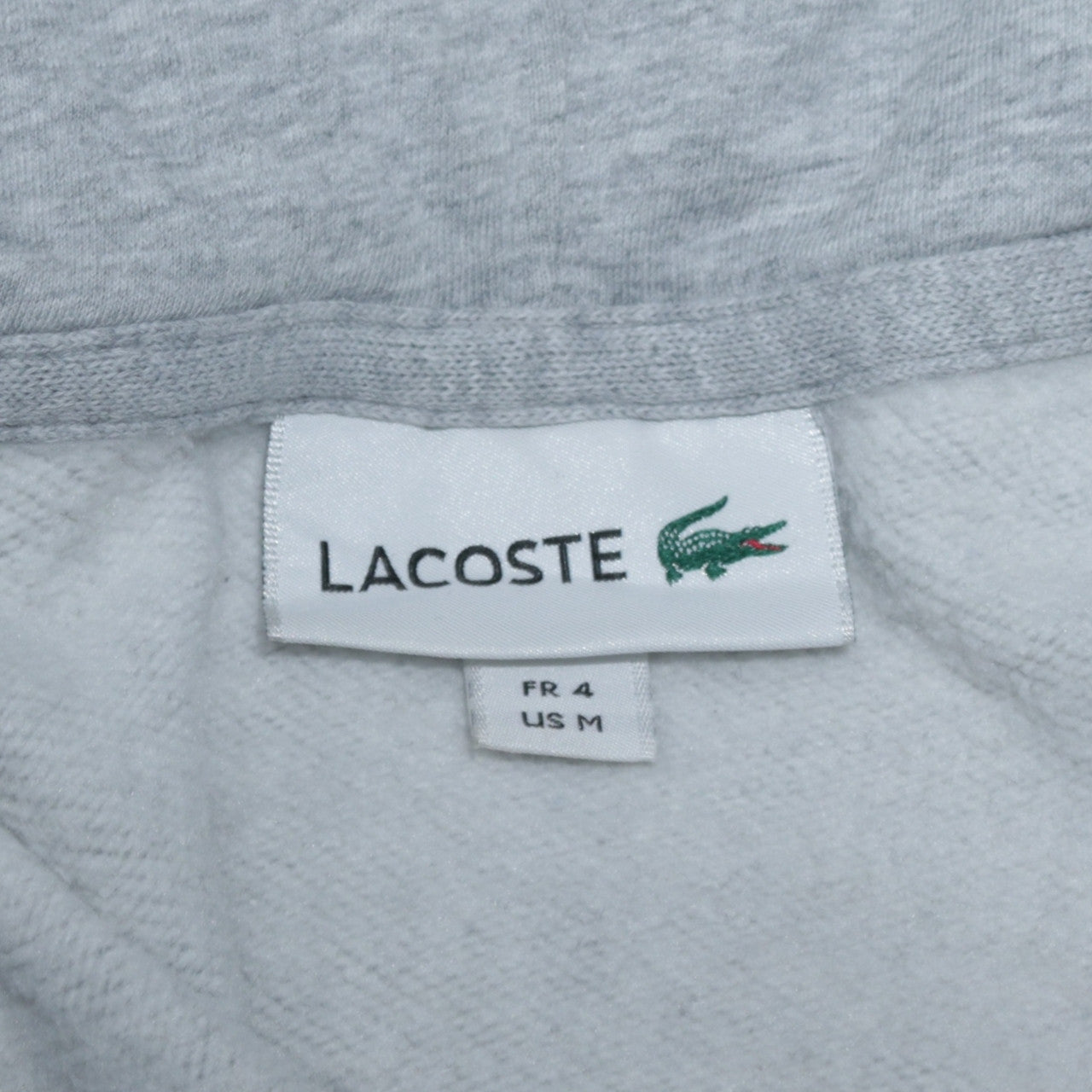 Lacoste Men’s Grey Full Zip Hoodie Size M Colour Block Logo Sweatshirt