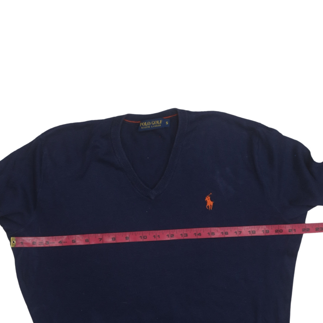 Ralph Lauren Polo Golf Men's Blue V-Neck Cotton Jumper Size S