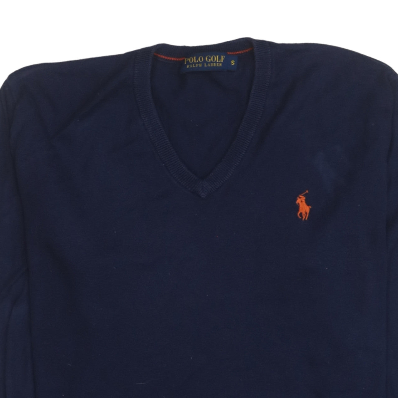 Ralph Lauren Polo Golf Men's Blue V-Neck Cotton Jumper Size S