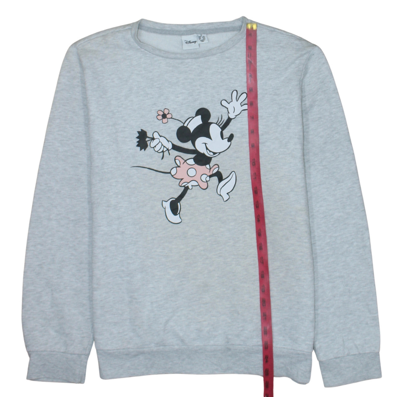 Disney Womens Grey Minnie Mouse Sweatshirt M Crew Neck Pullover