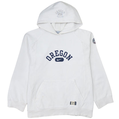 Additional front view of Nike boys’ white oregon pullover hoodie, size 12-13, years fleece lined
