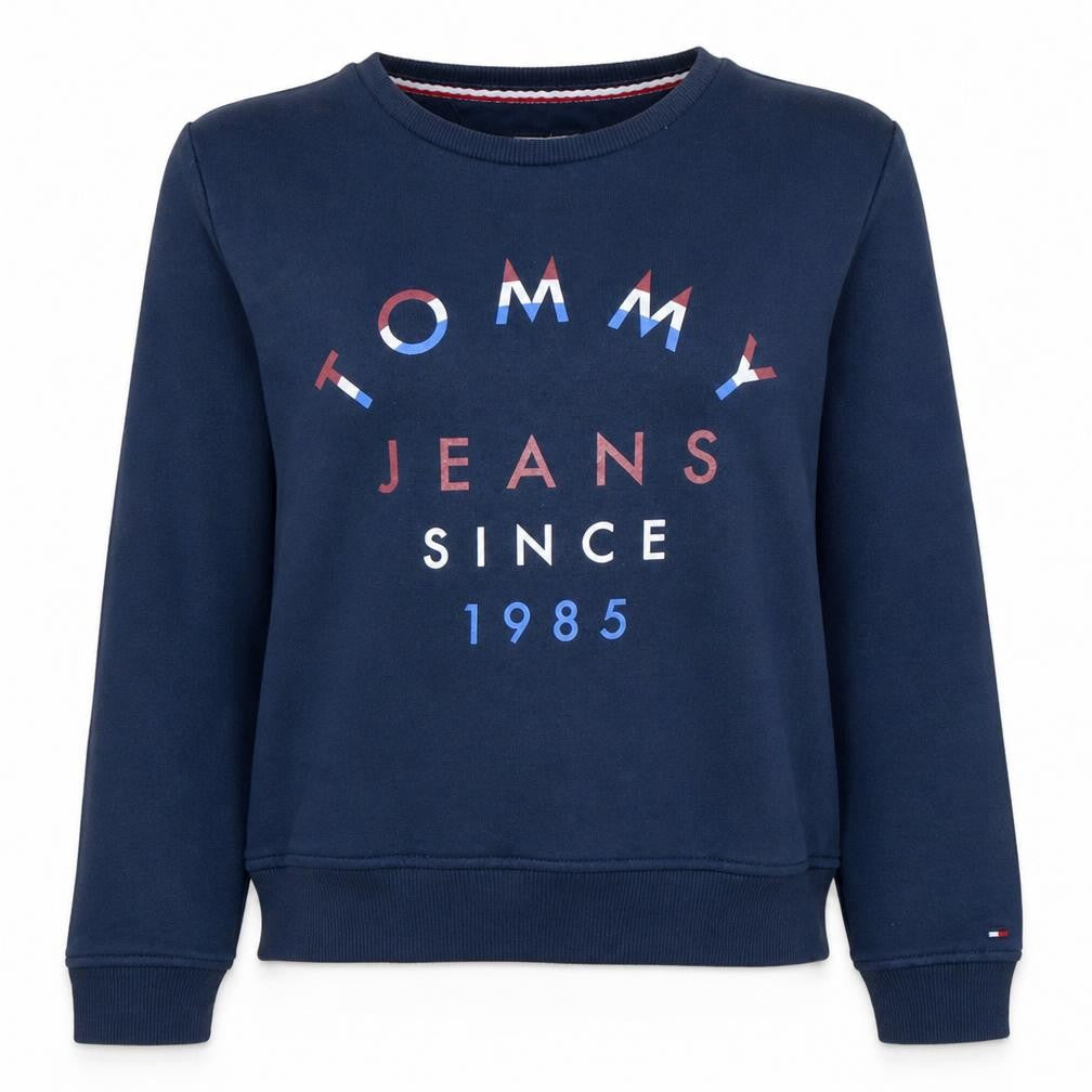 Tommy Jeans Womens Navy Blue Cotton Crew Neck Sweatshirt M