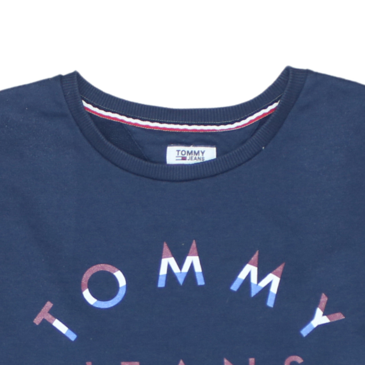 Tommy Jeans Womens Navy Blue Cotton Crew Neck Sweatshirt M