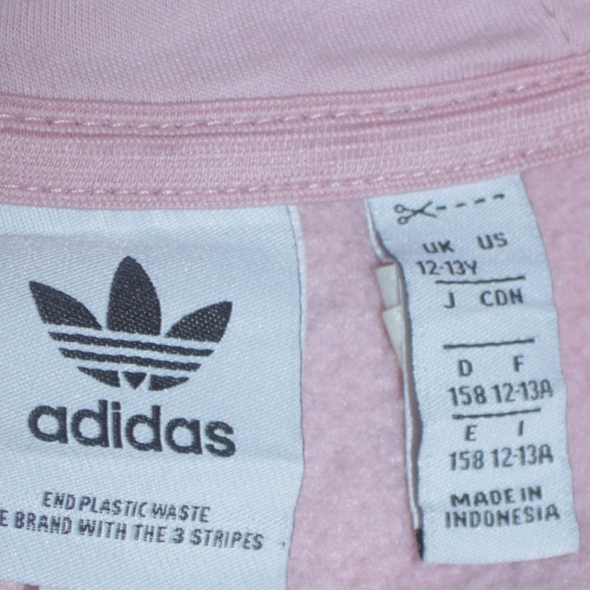 Adidas Girls Pink Pullover Hoodie 12-13 Years Hooded Fleece Sweatshirt