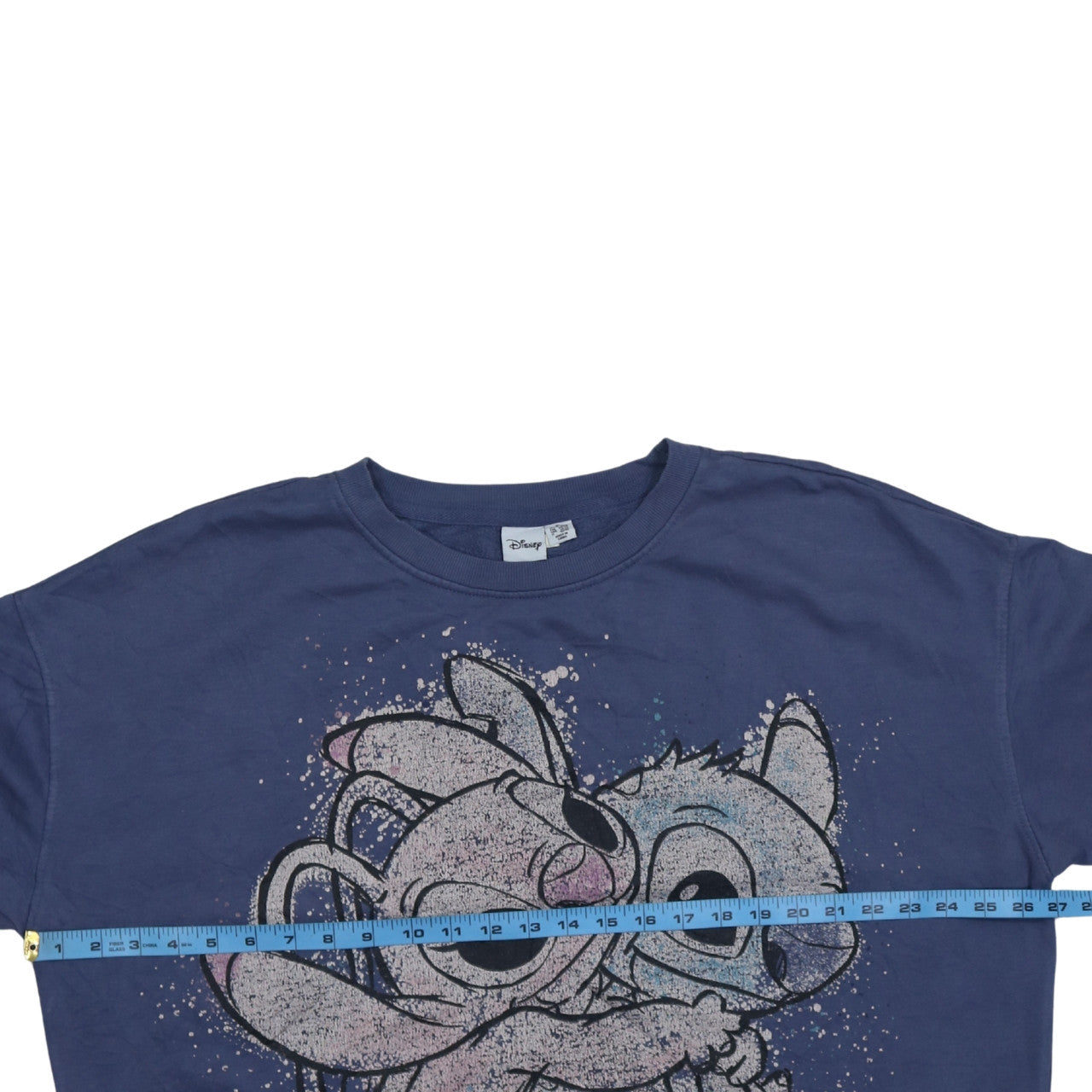 Disney Womens Blue Stitch Sweatshirt XL Lilo & Stitch Graphic Pullover