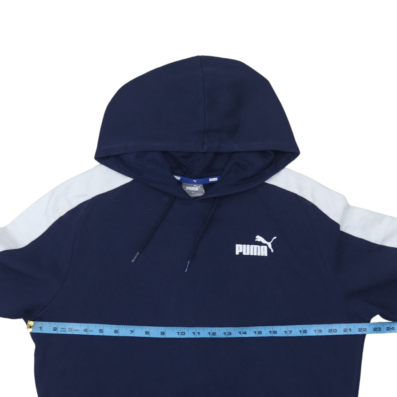 Puma Men's Blue Pullover Hoodie Size M Logo Sportswear Sweatshirt