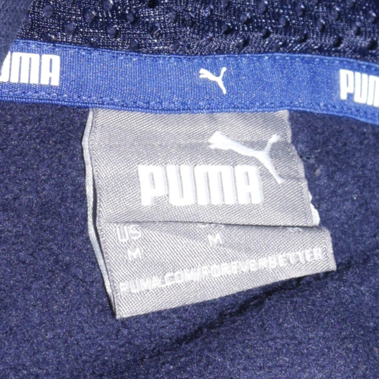 Puma Men's Blue Pullover Hoodie Size M Logo Sportswear Sweatshirt