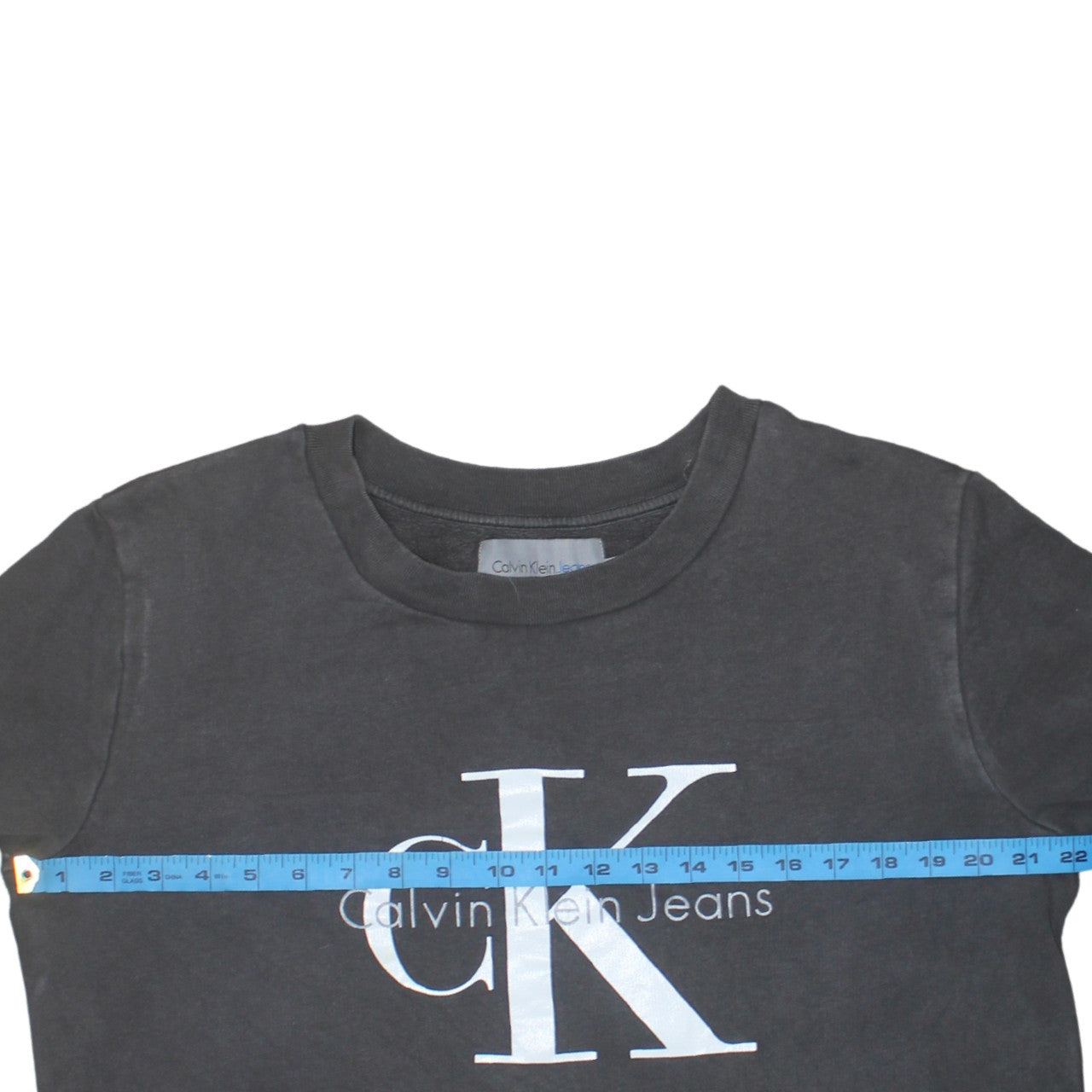 Calvin Klein Jeans Men's Black Logo Sweatshirt L Crew Neck Fleece
