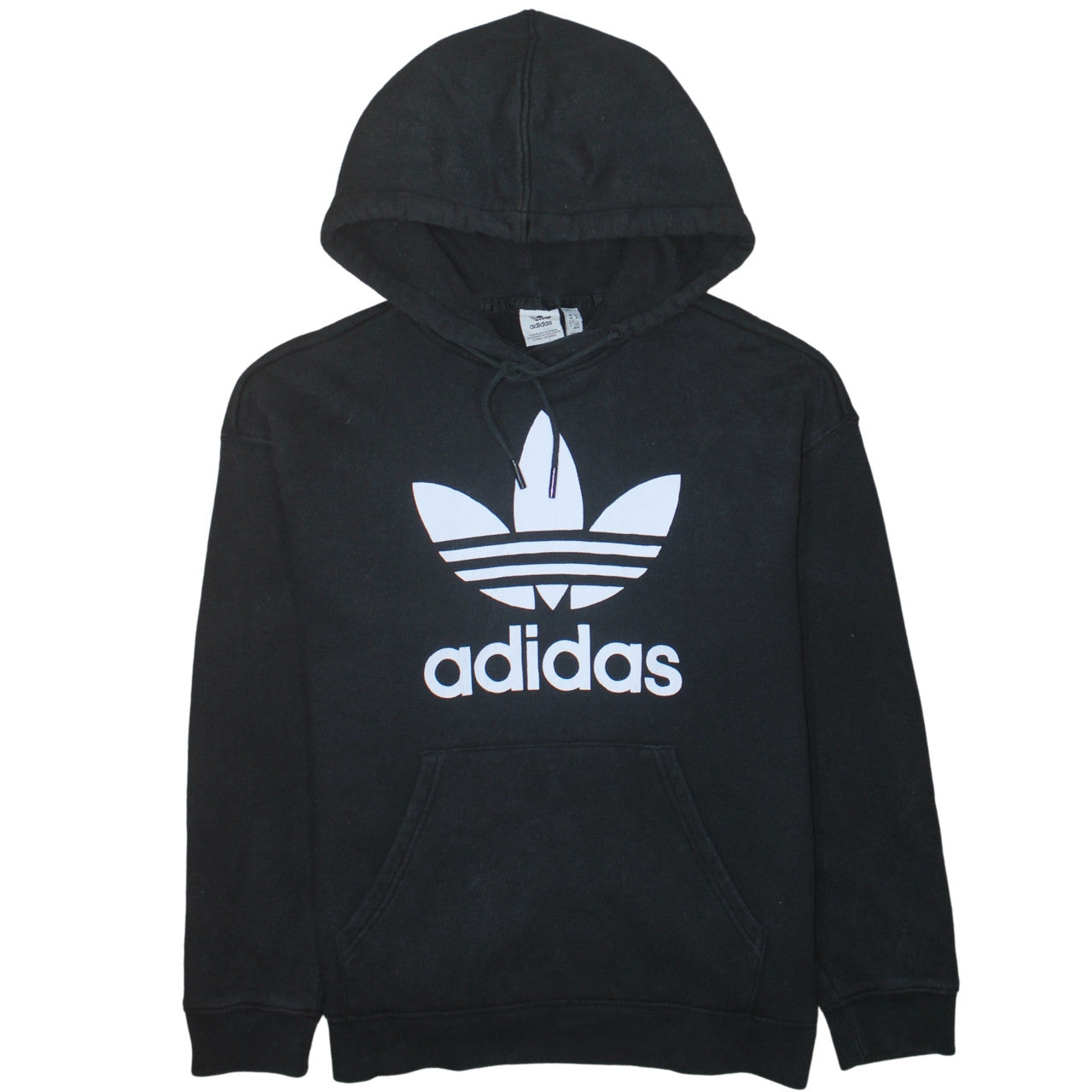 Adidas Womens Black Medium Pullover Hoodie with Logo Print