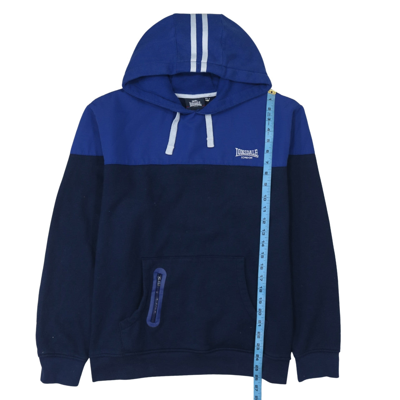Lonsdale Mens Blue Pullover Hoodie XL Sports Fleece Sweatshirt
