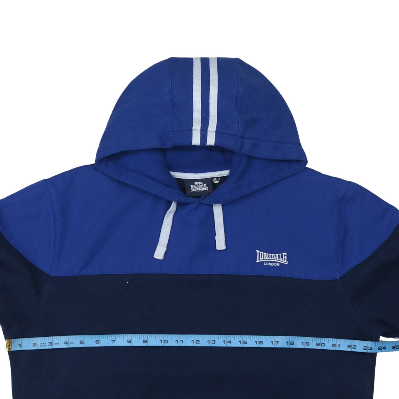 Lonsdale Mens Blue Pullover Hoodie XL Sports Fleece Sweatshirt
