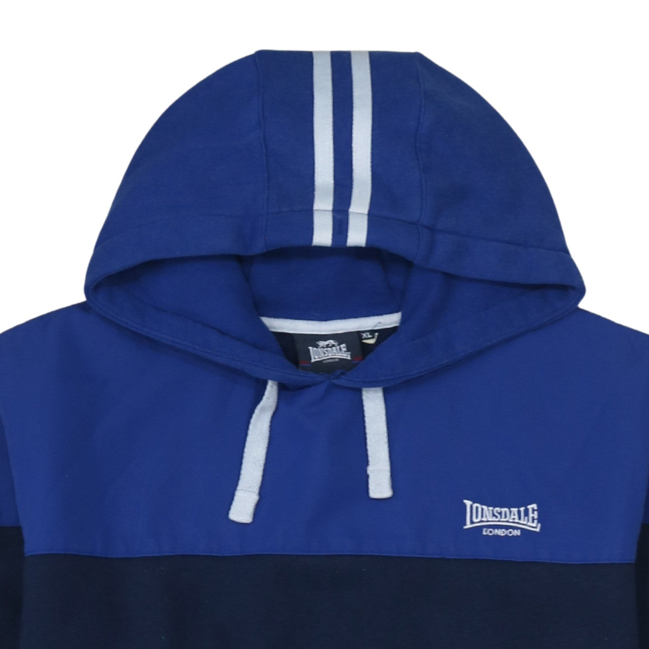 Lonsdale Mens Blue Pullover Hoodie XL Sports Fleece Sweatshirt