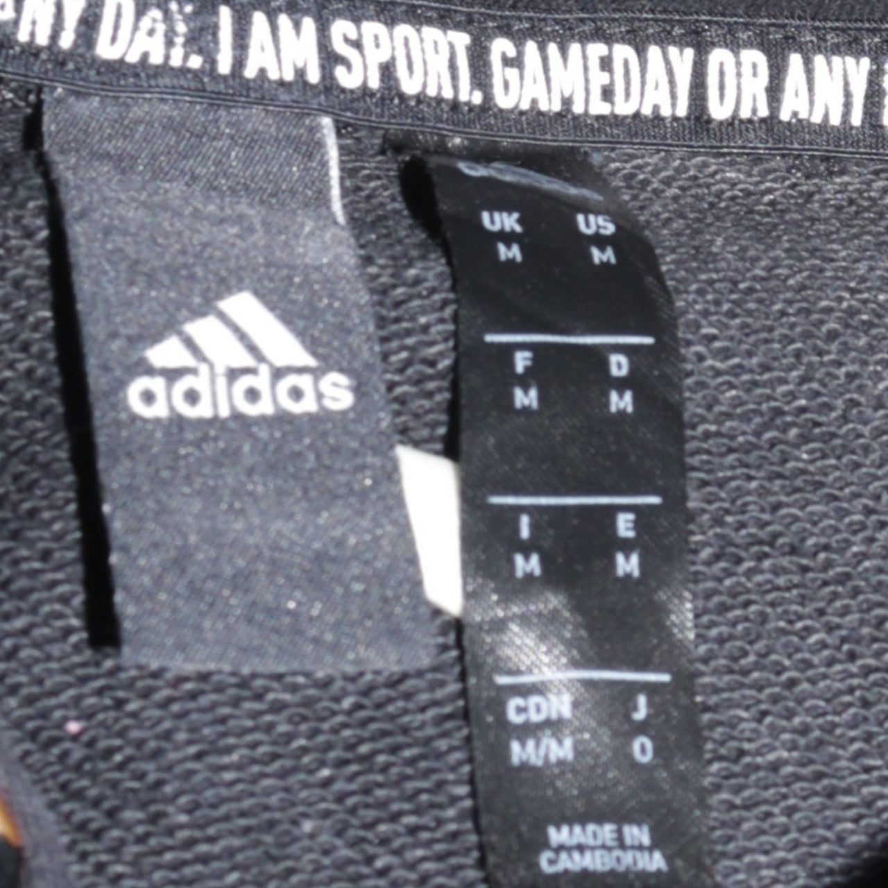 adidas Men's Black Pullover Hoodie Medium Graphic Sportswear