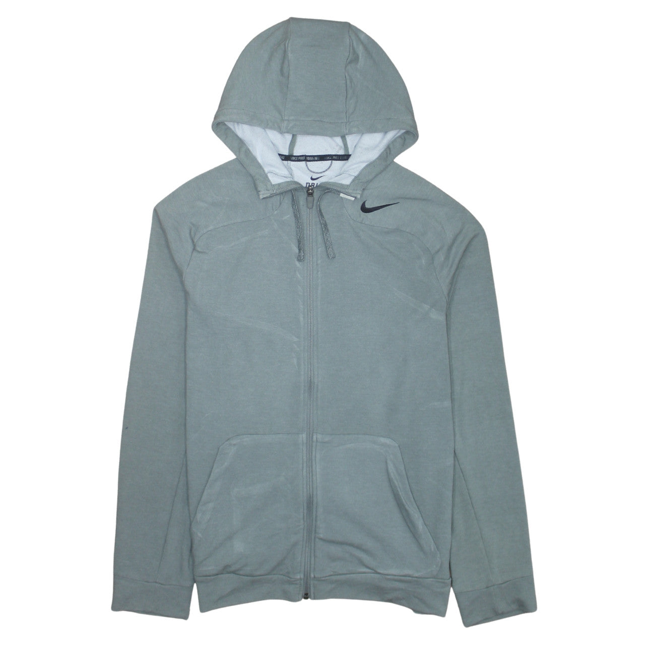 Nike Men's Grey Dri-Fit Full Zip Hoodie Size L Athletic Fit