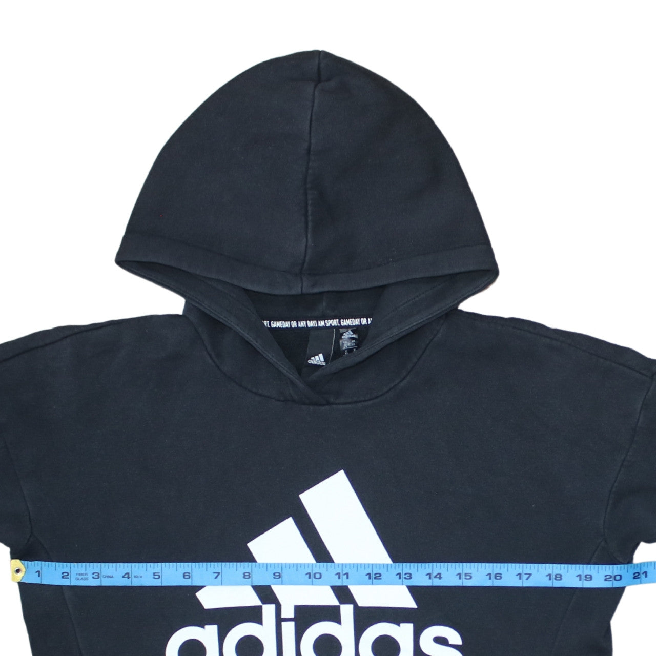 Adidas Womens Black XS Pullover Hoodie with Logo Print