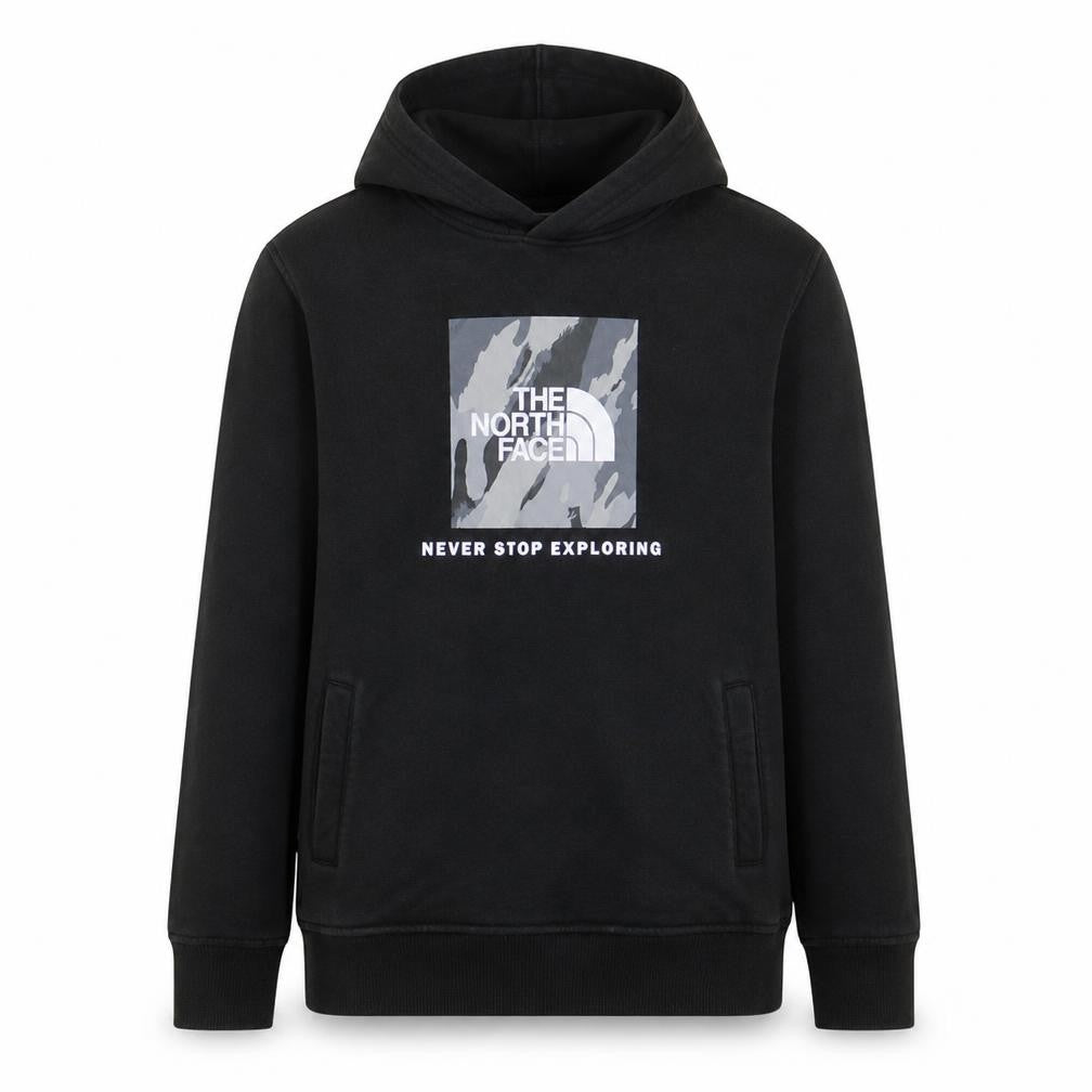 The North Face Boys Black XL Pullover Hoodie Graphic Print Cotton