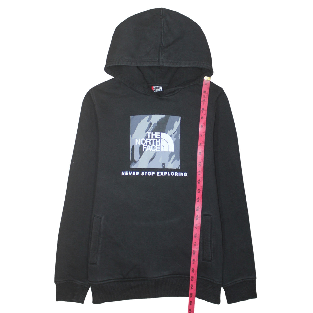 The North Face Boys Black XL Pullover Hoodie Graphic Print Cotton