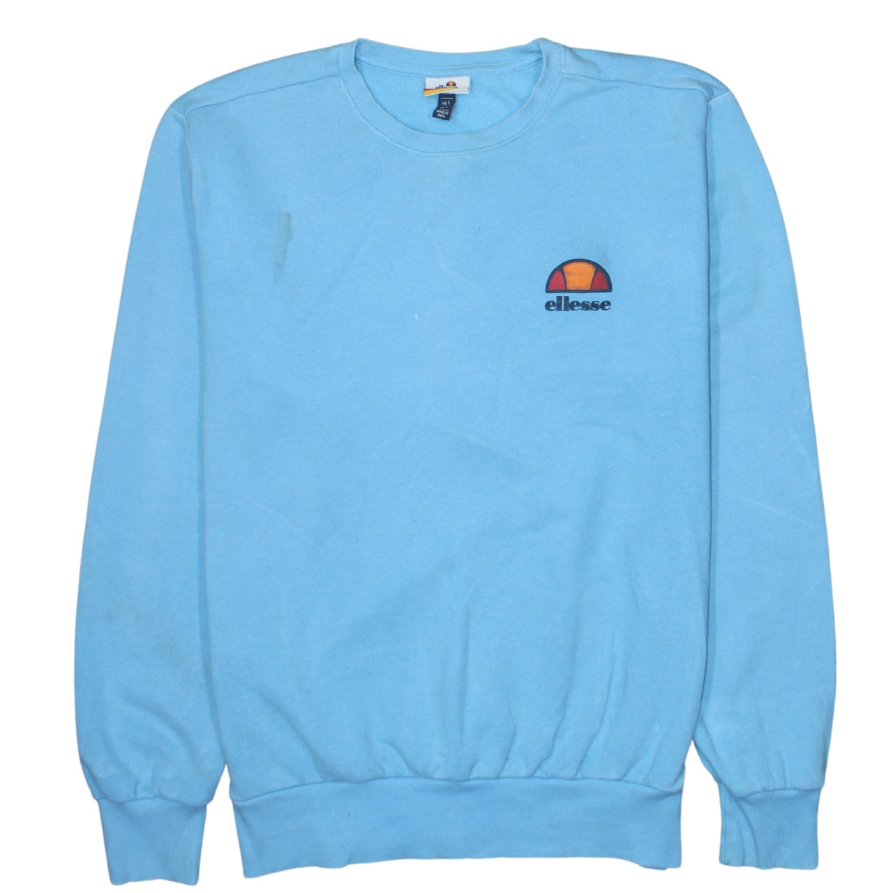 Ellesse Mens Blue Logo Pullover Sweatshirt Size L Crew Neck