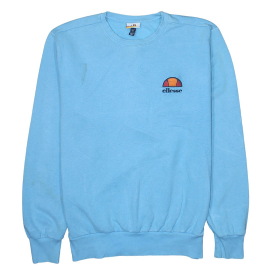 Ellesse Mens Blue Logo Pullover Sweatshirt Size L Crew Neck