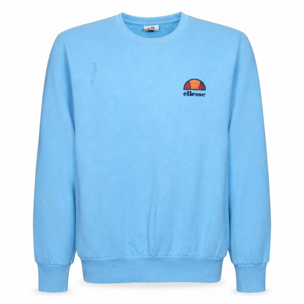 Ellesse Mens Blue Logo Pullover Sweatshirt Size L Crew Neck
