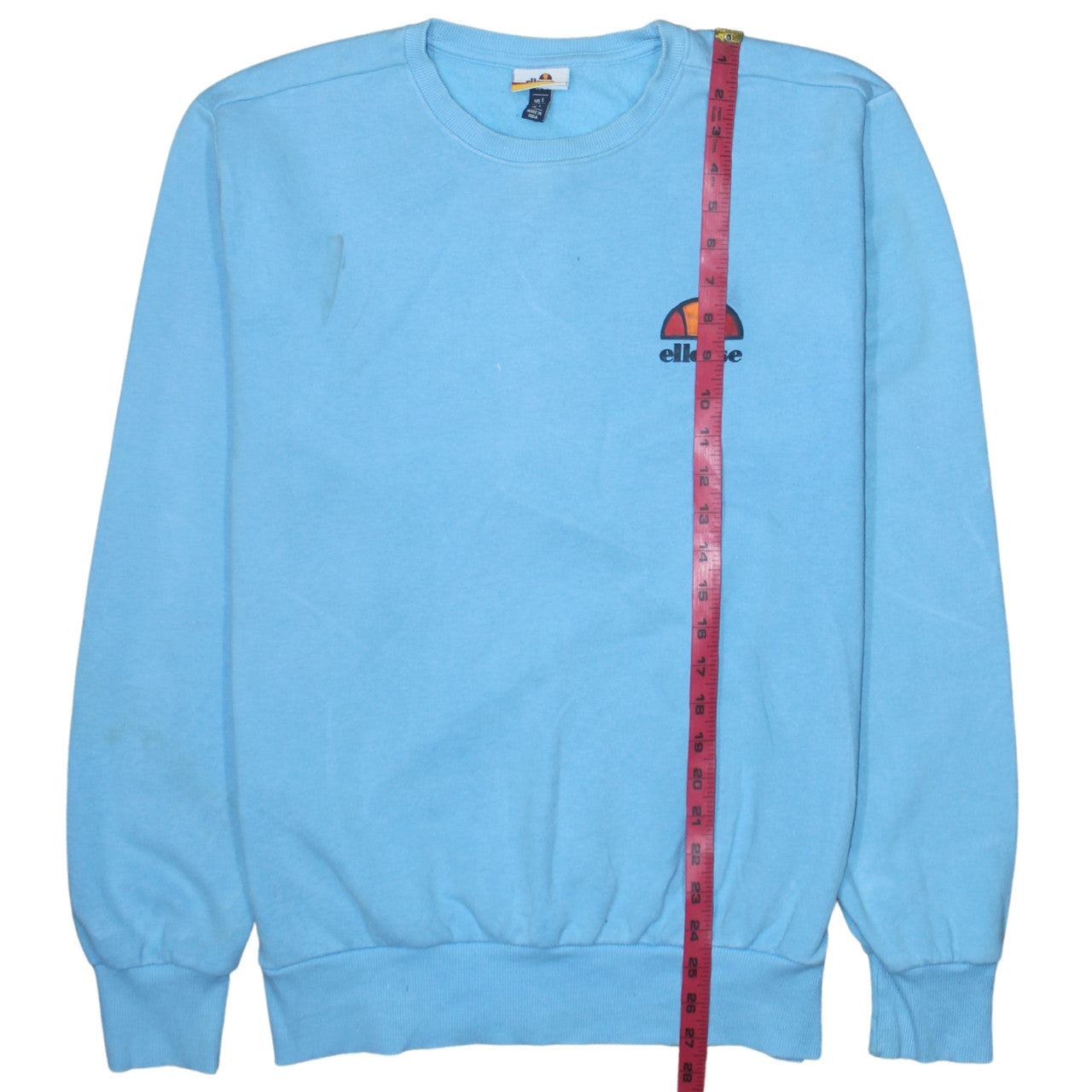 Ellesse Mens Blue Logo Pullover Sweatshirt Size L Crew Neck